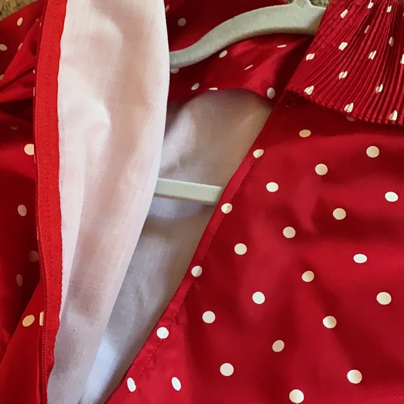 Sylvia Whyte Red & White Holiday Dress Sz 14 - Picture 8 of 10